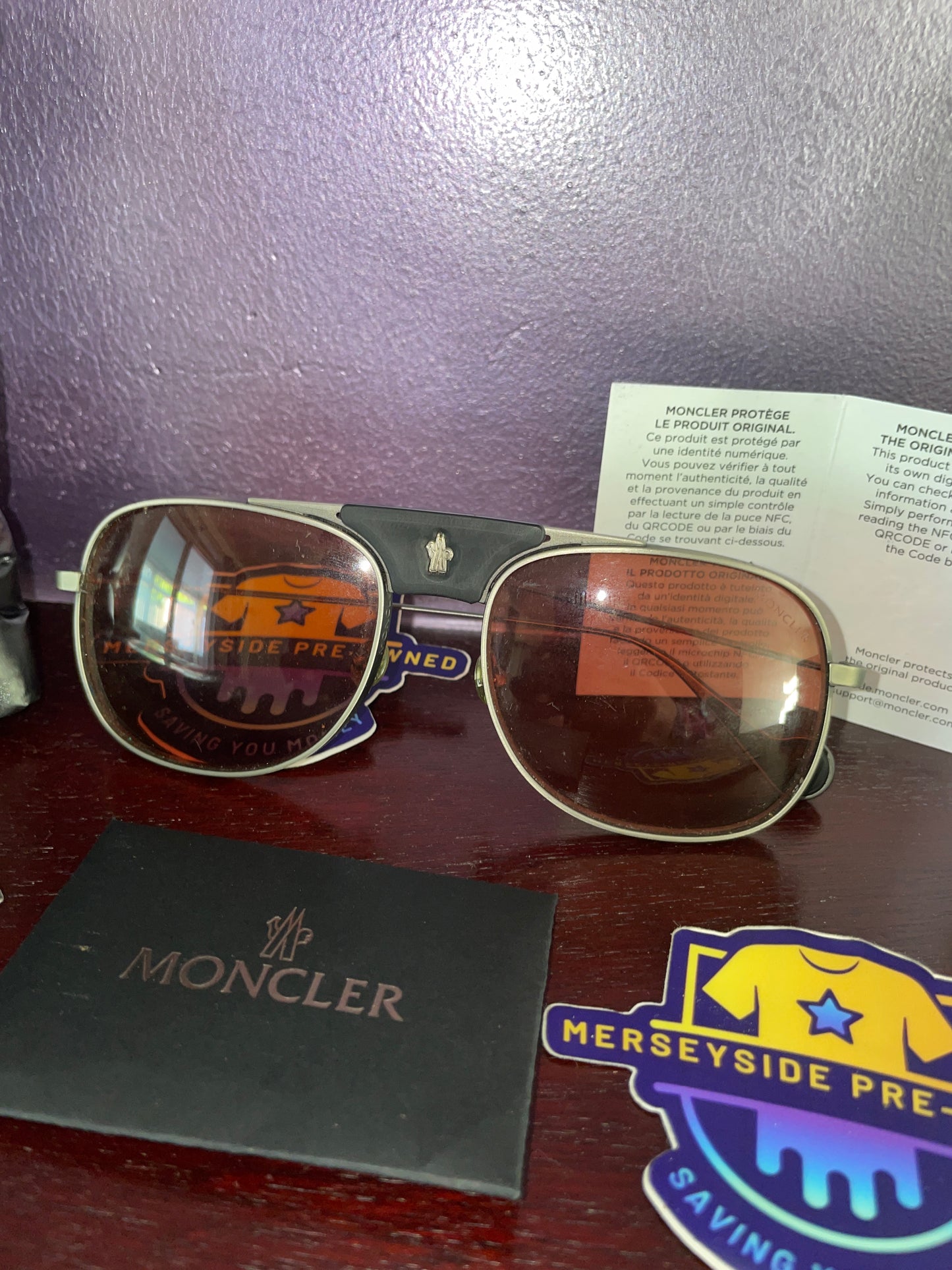 moncler bronze polarized aviator sunglasses metal frame