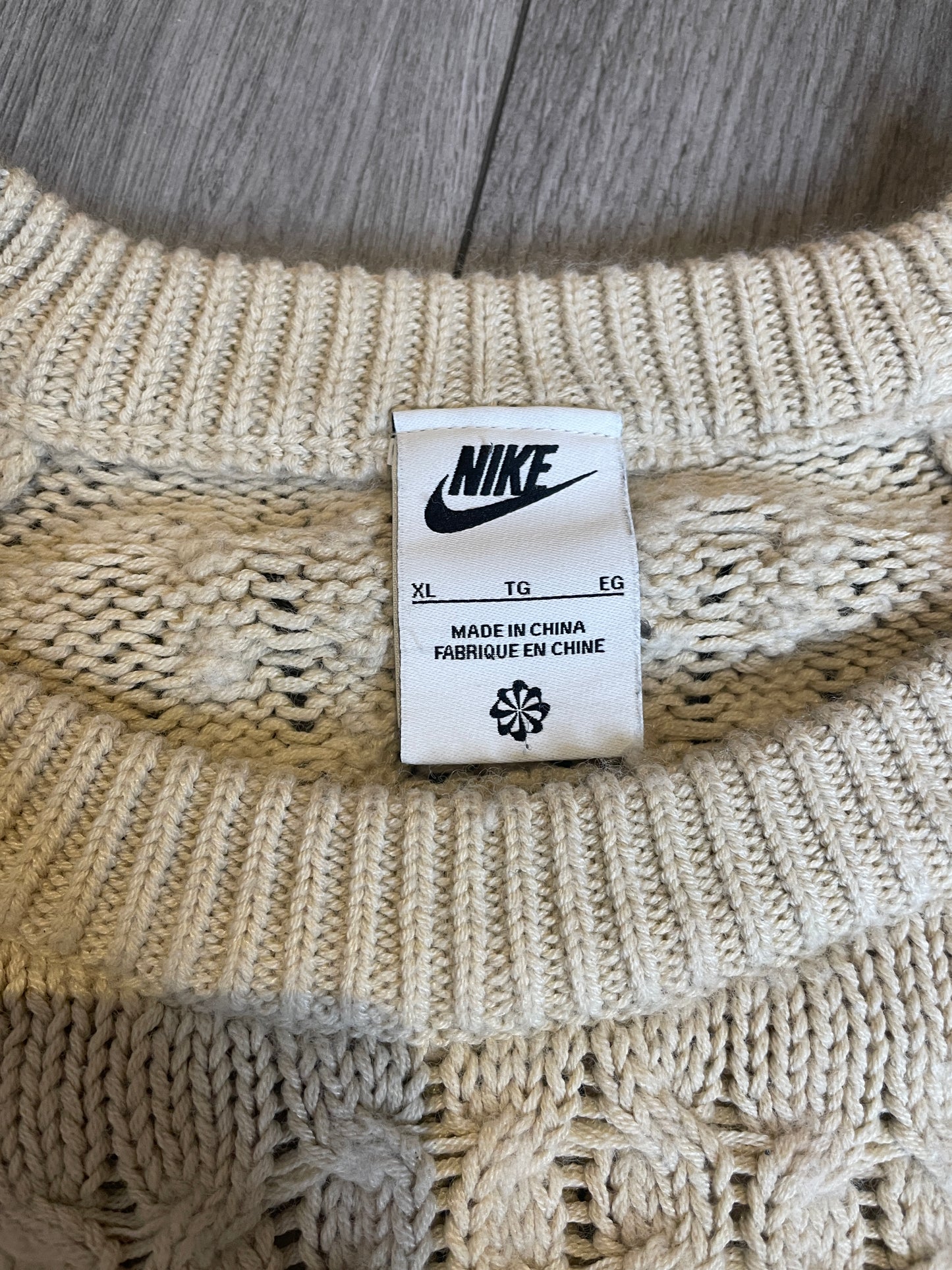 Nike cable knit sweater