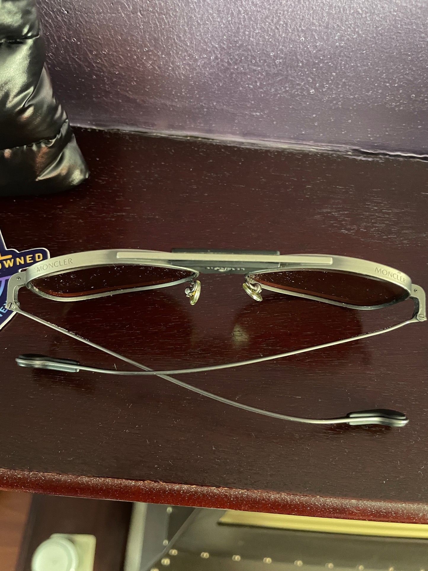 moncler bronze polarized aviator sunglasses metal frame