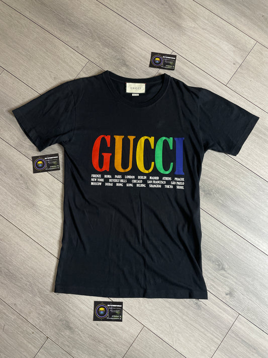 Gucci Cities Rainbow Logo Tshirt (S)