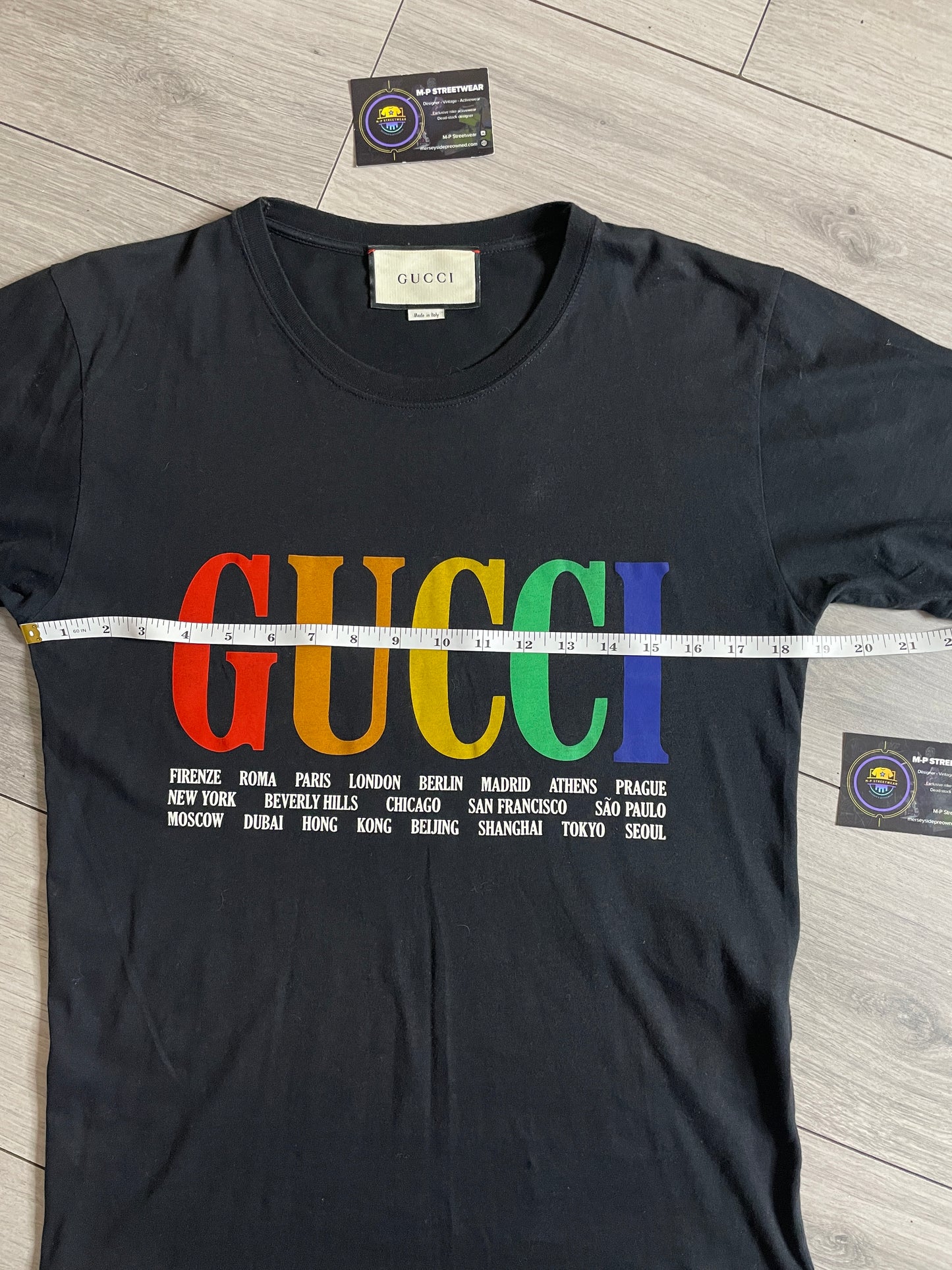 Gucci Cities Rainbow Logo Tshirt (S)