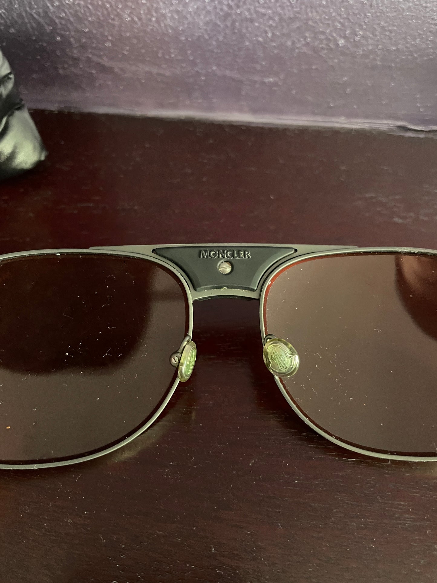 moncler bronze polarized aviator sunglasses metal frame