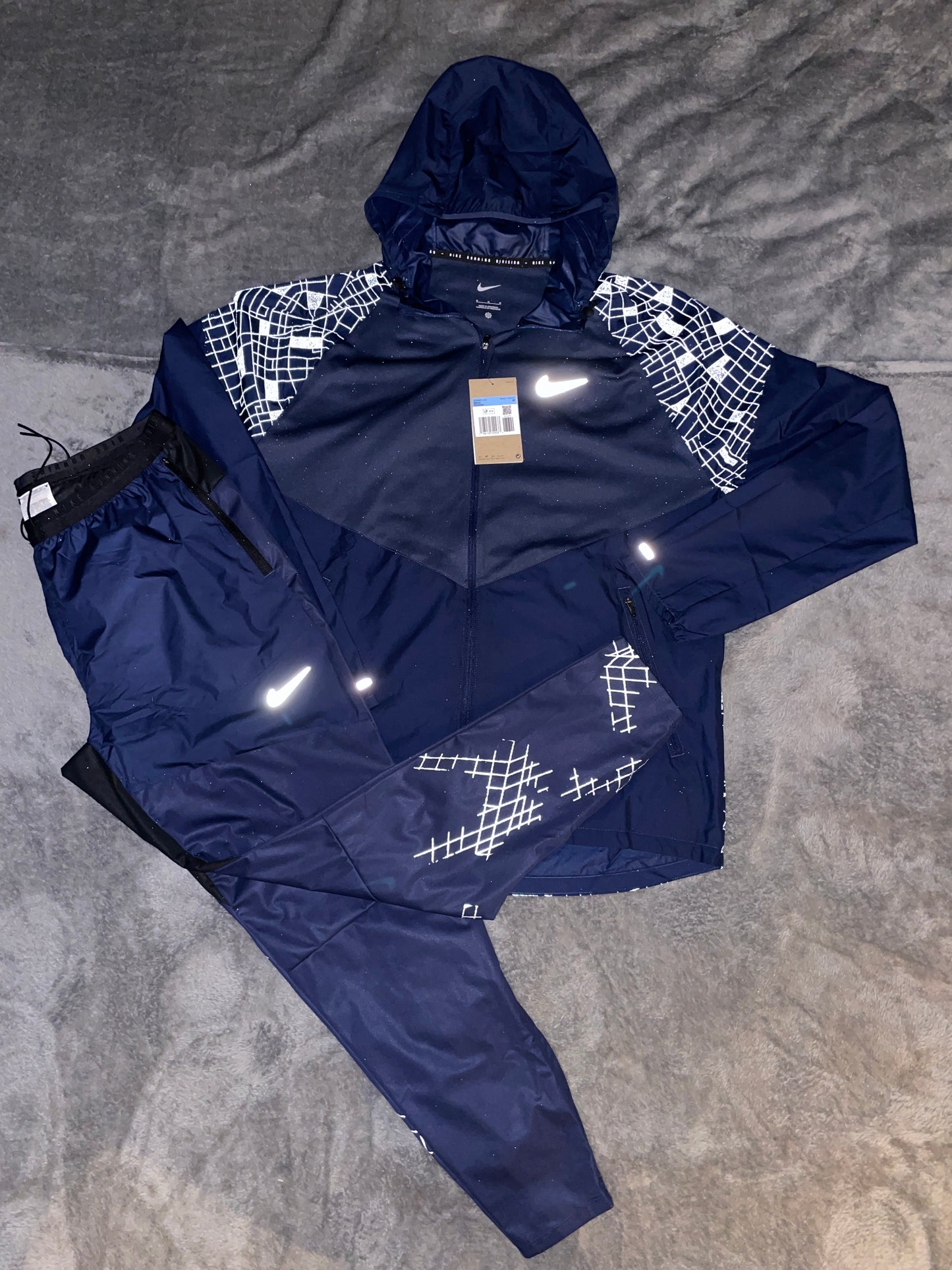 Nike running tracksuit navy